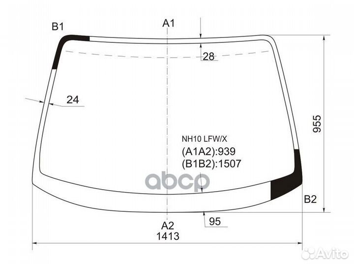 Стекло лобовое toyota prius NHW11 4D SED 97-03