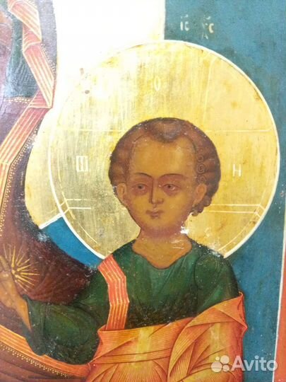 Икона Б. М. Смоленская 19 век оклад венец золото