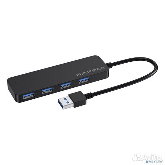 Harper HUB-04M Black USB -концентратор, Интерфейс: