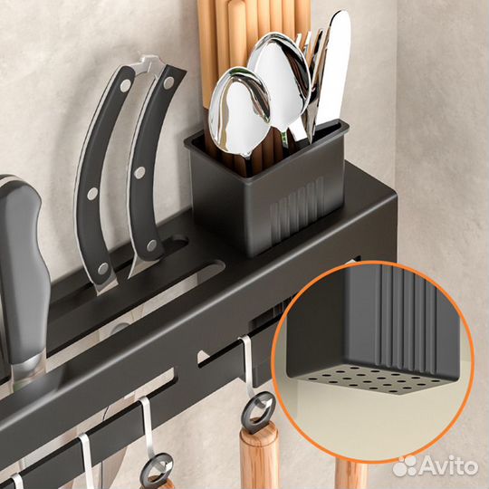 Настенная полка-держатель для кухонных ножей