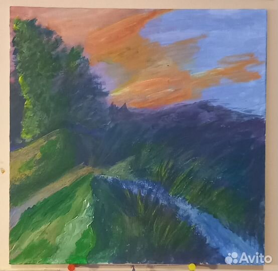 Картина 30 на 30, водостойкий акрил