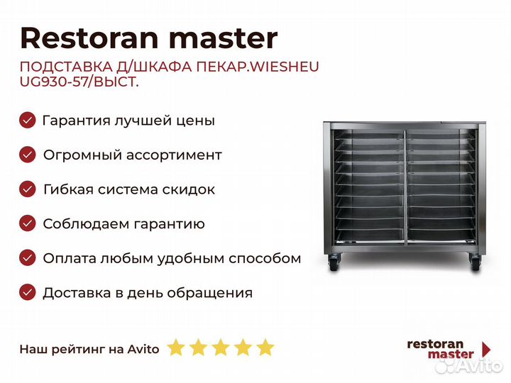 Подставка Д/шкафа пекар.wiesheu UG930-57/выст