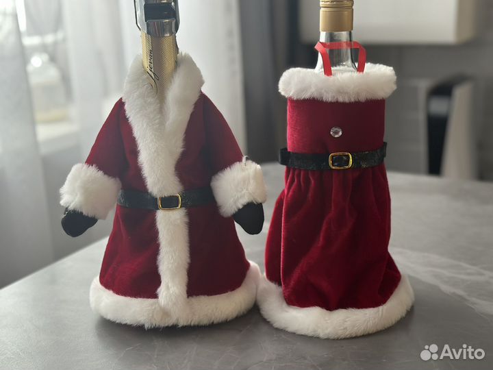 Одежда для бутылок шампанского новогодний чехол