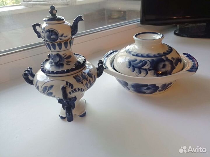 Самовар декоративный Гжель
