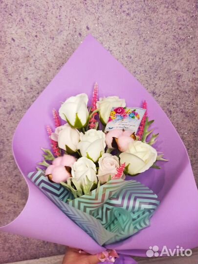 Букет из мыльных роз