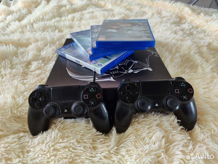 Sony PS4 2 геймпада+4 игры