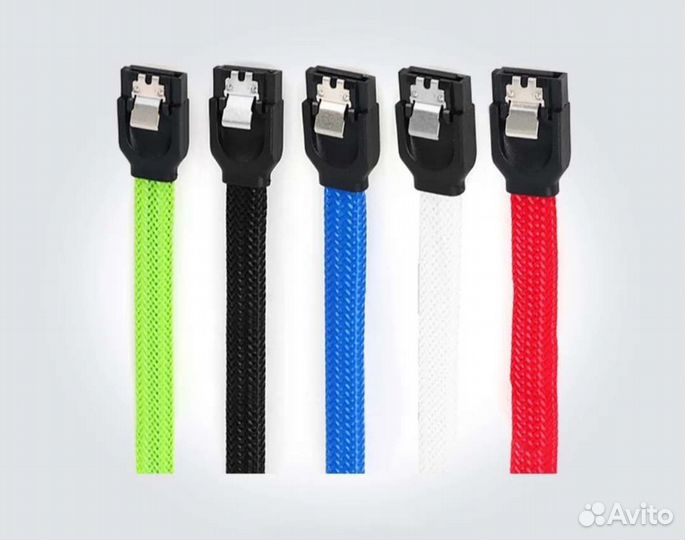 Кабель SATA 3.0 30/50/100см в оплетке цветной