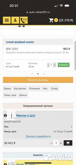 Передний амортизатор на ауди а6 2005 года