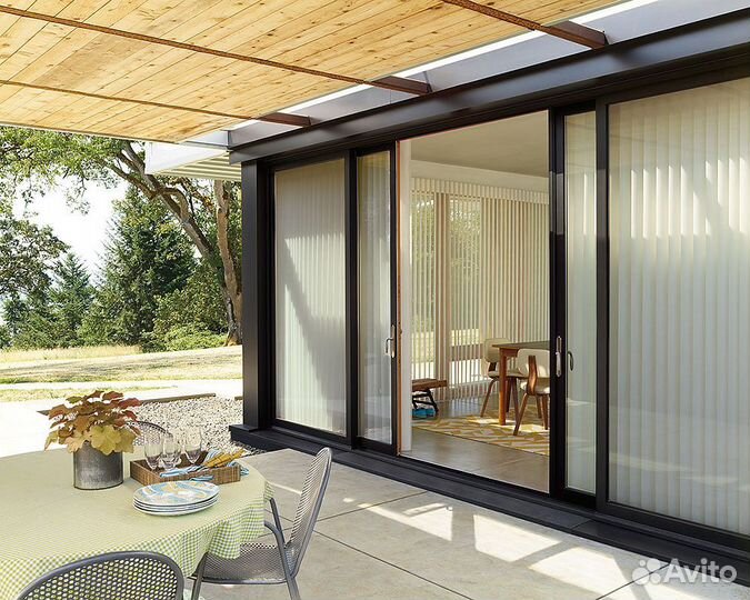 Раздвижные алюминиевые двери для террасы