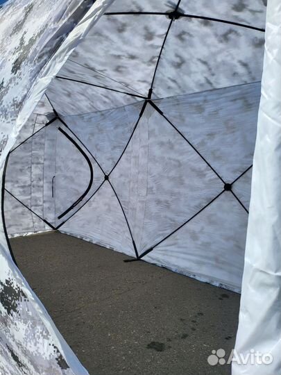 Палатка зимняя куб 360х180х180, трехслойная