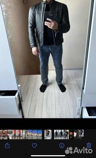 Мото куртка кожаная