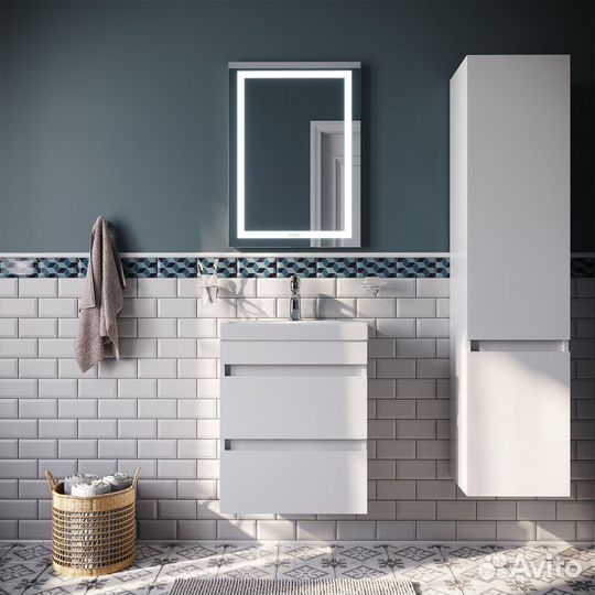 Тумба с раковиной белый матовый 50 см iddis Zodia