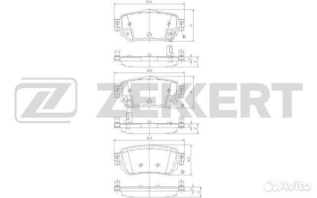 Колодки тормозные задние J11, X-trail T32