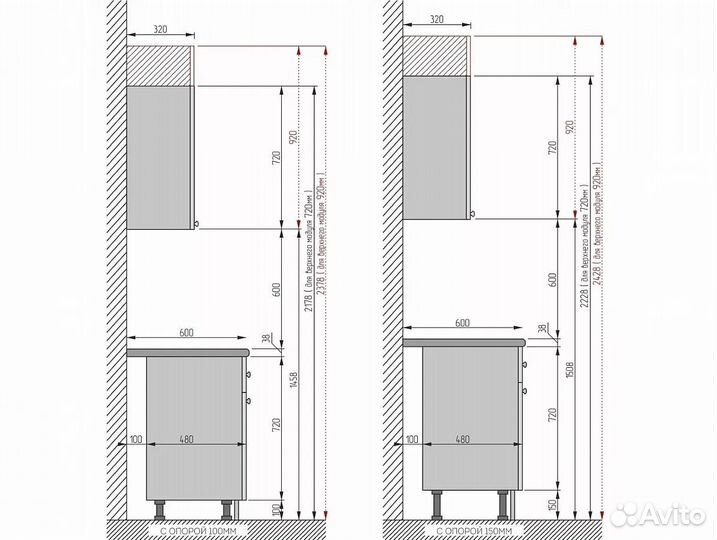 Кухонный гарнитур Флэт-01 Grey-green In 2S, Белый