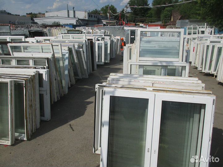 Окна Бу 2ств. Шириной от 140см до 150см Склад
