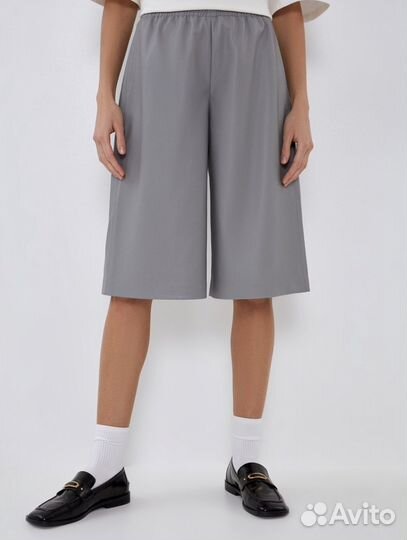 Шорты кожаные серые Zarina