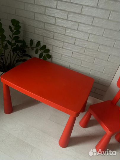 Стол детский икеа + стул детский икеа