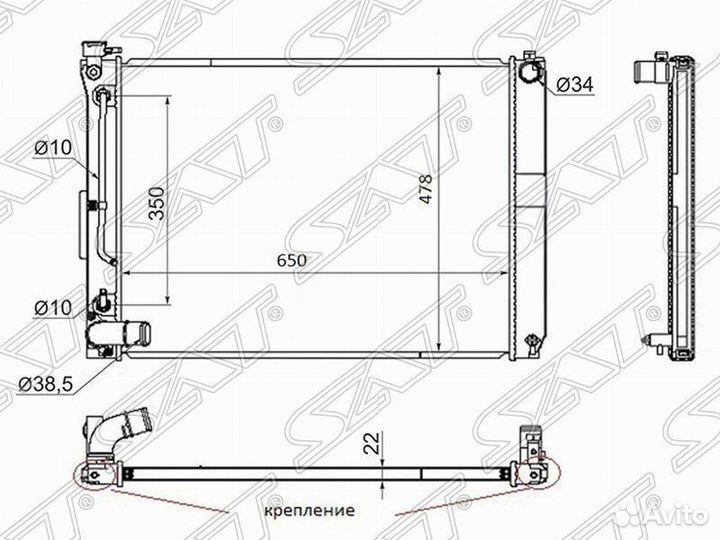 Радиатор toyota harrier /highlander 05-07 /lexus