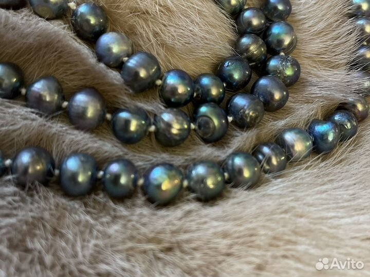 Жемчужная нить черный жемчуг