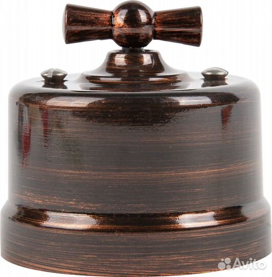 Выключатель Electraline двухклавишный медный век