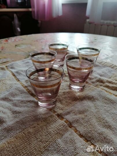 Рюмки СССР цветное стекло, винтаж