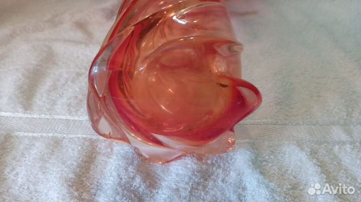 Ваза большая цветное стекло чехия