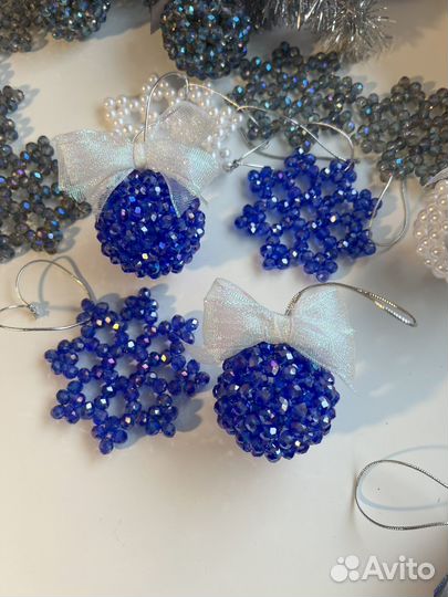 Елочные украшения на елку из бусин