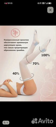 Компрессионные чулки 1 класс для родов и операций