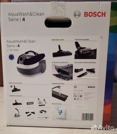 Моющий пылесос bosch BWD41740