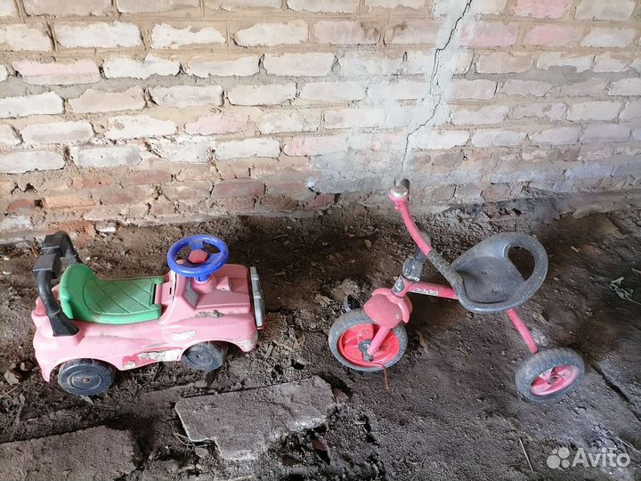Детский трехколесный велосипед бу и машинка б/ у
