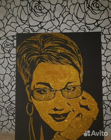 Портрет блестками