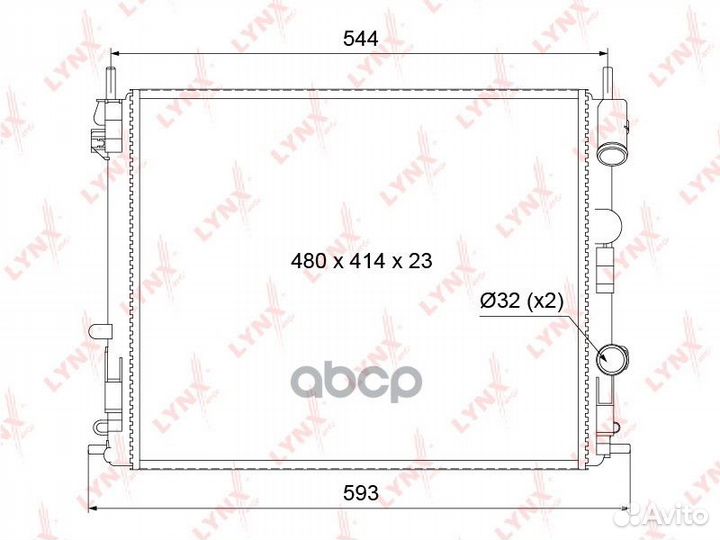 Радиатор охлаждения двигателя LCV Renault Logan