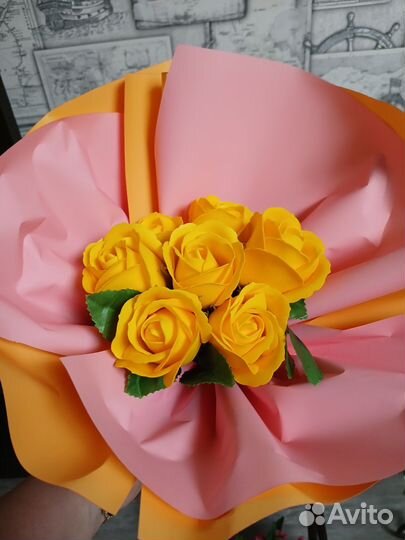 Букет из мыльных роз