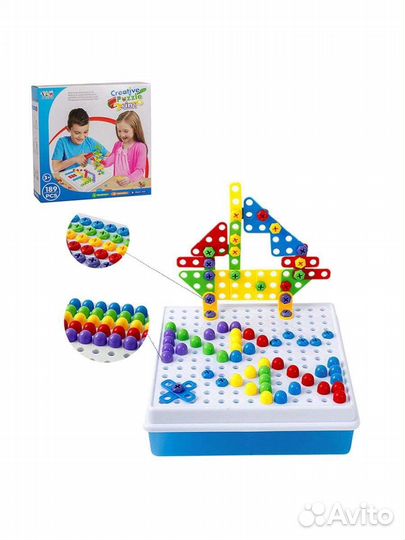 Конструктор мозайка 4 в 1, 189 деталей