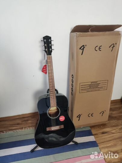 Акустическая гитара Fender CD60 черный + подставка