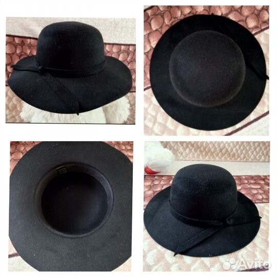 Шляпа фетровая женская черная