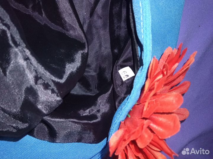 Картуз голубой 60 см к народному костюму