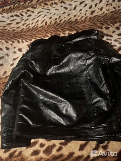 Кожаная куртка мужская 44
