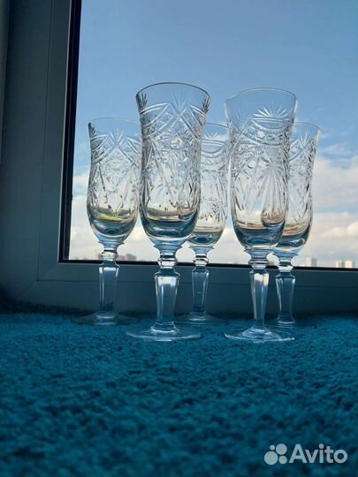Хрустальные фужеры СССР старинные