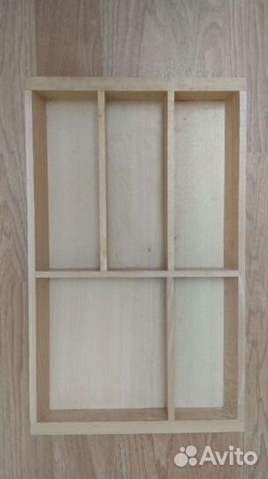 Лоток деревянный 5-секционный для ложек и вилок