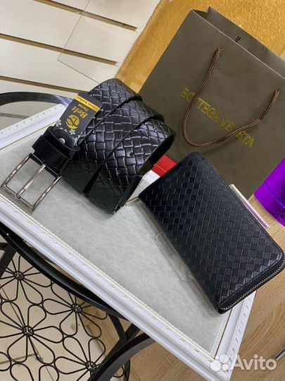 Мужской подарочный набор ремень портмоне