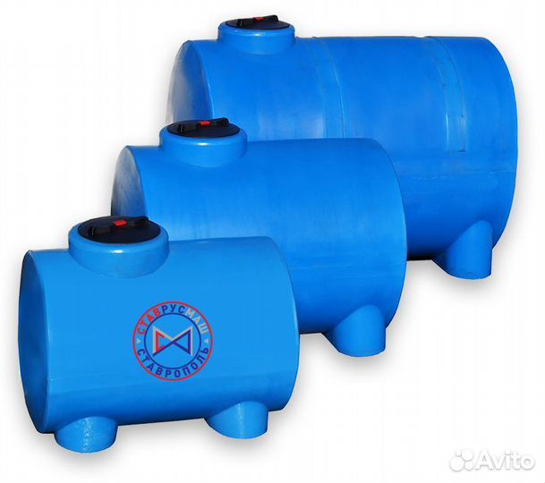 Пластиковая ёмкость 2000 литров, горизонтальная