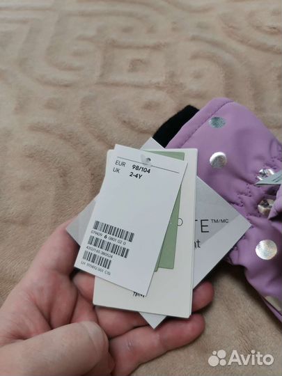 Перчатки зимние для девочки hm 98