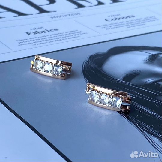 Серьги италия покрытие золото