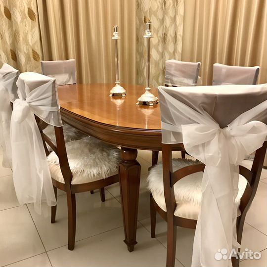 Аренда белых бантов 50 шт на стулья