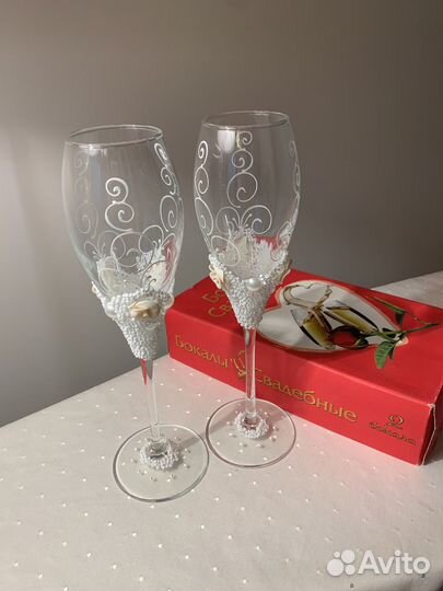Фужеры СССР свадебные, 2 шт