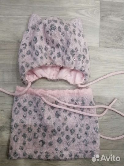 Шапка и снуд для девочки весна - осень