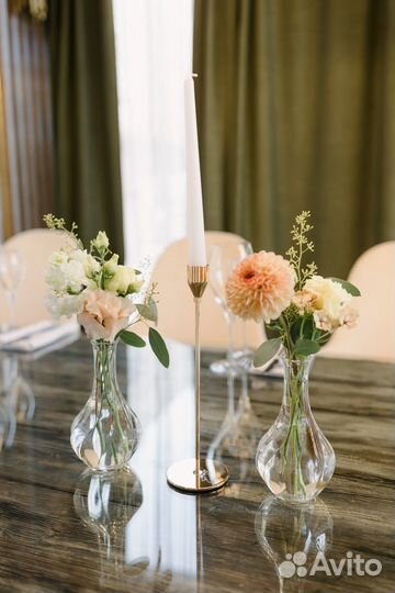 Подсвечники металлические золото