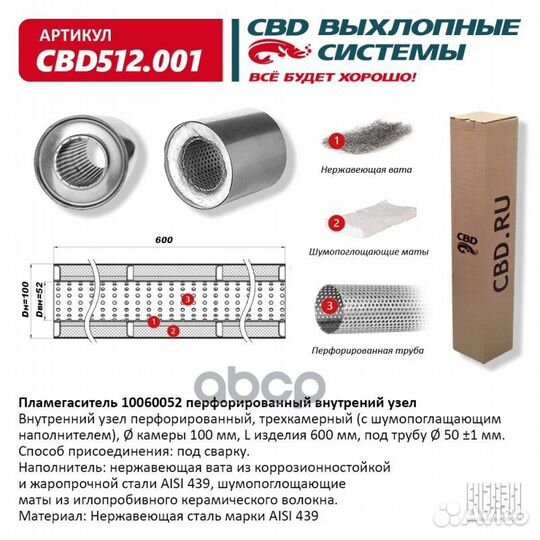 Пламегаситель 10060052 перфорированный внутр