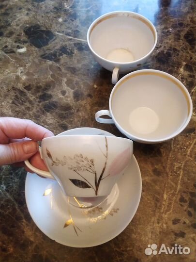 Чашки и блюдце фарфор Дулево 